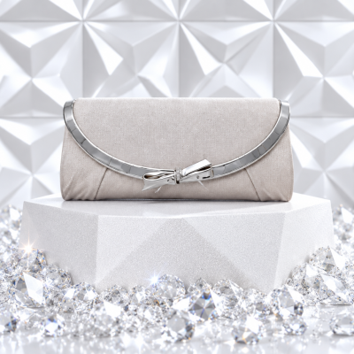 CARMINA-Bolso Fiesta Mujer, Clutch Bolso de Noche, Boda Cartera de Mano Cadena para Ceremonia